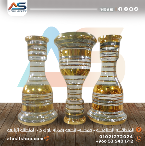 قاعدة زجاج شفافة ابيض